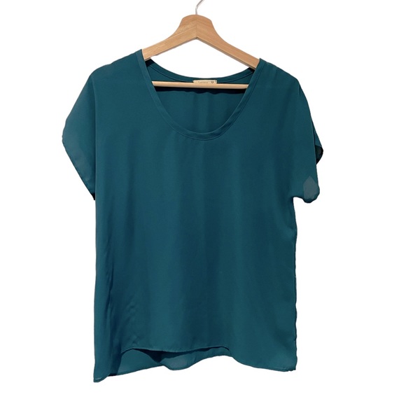 Soprano Tops - Teal Oversized Blouse Soprano Brand Size Small